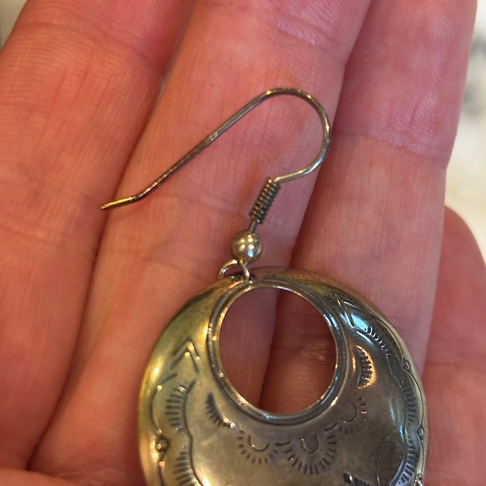 Carolyn Pollack Relios Sterling Silver Turquoise Southwestern Drop Earrings - Picture 6 of 10